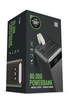 Кемпинг Powerbank Tx80 Prime Емкостью 80 000 мАч Цифровой индикатор Встроенный многопроволочный Power Bank Портативное зарядное устройство USB iPhone Samsung