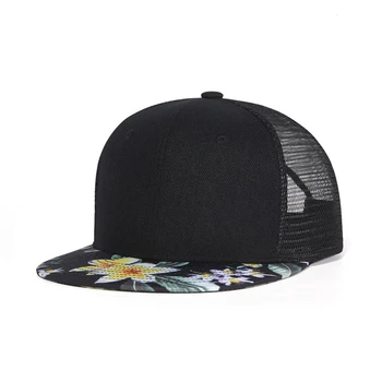 Кепка Мужская Snapback, летняя шляпа с плоским козырьком, солнцезащитная сетка, дышащий хип-хоп аксессуар для пляжных видов спорта