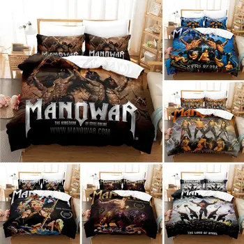Комплект постельного белья Manowar в стиле хип-хоп с 3D принтом, Пододеяльник, Одеяло для спальни, Одеяло для одного близнеца, одеяло Королевского размера, Домашний текстиль, 2/3 шт.