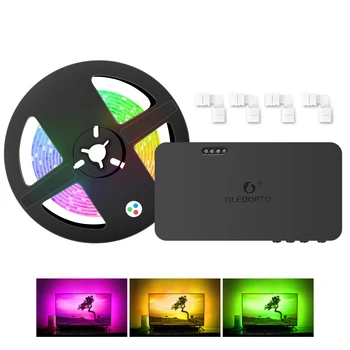 Комплект светодиодных лент для ТВ-фона RGB, совместимый с HDMI, блок синхронизации и комплект светодиодных лент для подсветки, поддерживает оформление заднего плана телевизора 4K/HDR