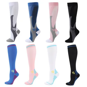 Компрессионные носки для бега, Чулки 20-30 мм рт. ст., Мужские и женские Спортивные носки для марафона, велоспорта, футбола, пешего туризма, Носки с варикозным расширением вен