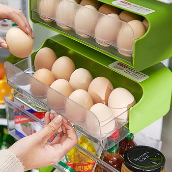 Коробка для хранения яиц в холодильнике, Контейнеры для хранения продуктов, Настенный Дверной Футляр для хранения свежих продуктов, держатель Лотка, кухонные принадлежности