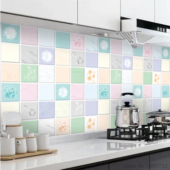 Кухонные маслостойкие самоклеящиеся обои, наклейки на стены, противообрастающие высокотемпературные наклейки из алюминиевой фольги, Контактная бумага для плиты