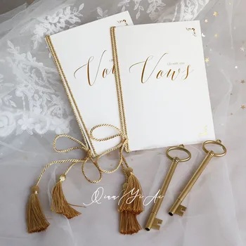 Лаконичные и щедрые свадебные клятвы высокого класса в европейском стиле для жениха и невесты, набор свадебных клятв с ручками.