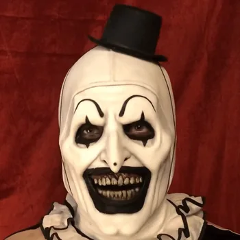Латексная маска Джокера, Ужасающее искусство клоуна, Маски для косплея, шлем ужасов на все лицо, Костюмы на Хэллоуин, Аксессуар, реквизит для карнавальной вечеринки