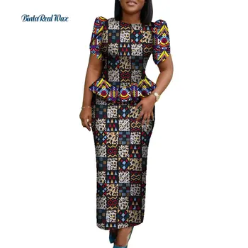 Летний новый модный топ и юбка, комплект из 2 предметов для Сексуальной Леди, Дашики в африканском стиле, традиционная африканская женская одежда WY095
