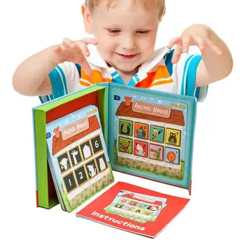 Магнитная книга-головоломка 2 В 1, Пазлы, Игры, Пазлы с животными, Книга, игры для путешествий, Дошкольные Развивающие Обучающие игрушки для