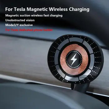 Магнитное Беспроводное Автомобильное Зарядное Устройство, Адсорбируемый Держатель смартфона Для Tesla Model 3 Y 2023, Автомобильный Держатель Телефона, Аксессуары K2b4