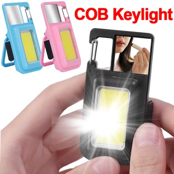 Мини-USB фонарик, перезаряжаемый фонарик, рабочий светильник, светодиодный брелок, фонари для макияжа для девочек, кемпинга, рыбалки