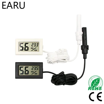 Мини-ЖК-цифровой Термометр, Гигрометр, Термостат, Удобный Датчик температуры, Измеритель влажности, Измерительные приборы, Зонд