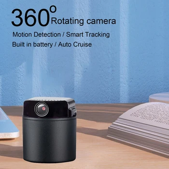 Мини Умная камера безопасности Беспроводная WiFi Камера Hd с вращением на 360 градусов, Ночное видение, Дистанционный мониторинг, отслеживание мобильной сигнализации