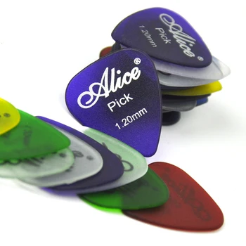 Много 100шт Alice AP-I 1,2 мм Тяжелые Прозрачные Матовые Медиаторы для гитары из ПК Смешанных цветов