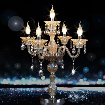 Модная настольная лампа с кристаллами, роскошная прикроватная лампа для спальни, лампа для украшения комнаты
