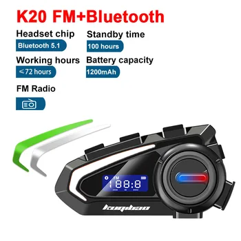 Мотоциклетное стерео FM-радио + Bluetooth-гарнитура для шлема V5.1, Водонепроницаемые Беспроводные наушники с голосовым управлением, наушники с шумоподавлением