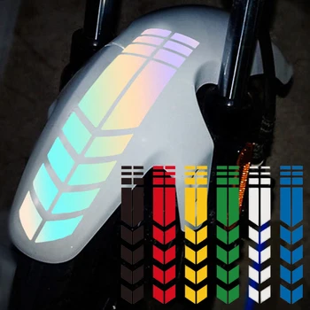 Мотоциклетные светоотражающие наклейки в полоску со стрелками, наклейка на крыло, Предупреждение о безопасности автомобиля, водонепроницаемая наклейка на мотоцикл, аксессуары для Мото