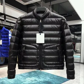 Мужская пуховая куртка 2023 с большим карманом, утепляющая модный тренд, высококачественный и атмосферный белый утиный пух, черная пуховая куртка