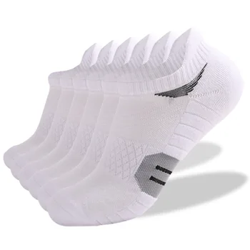 Мужские хлопчатобумажные носки для бега, мягкие спортивные носки для тренировки лодыжек, женские спортивные носки с глубоким вырезом (6 пар)