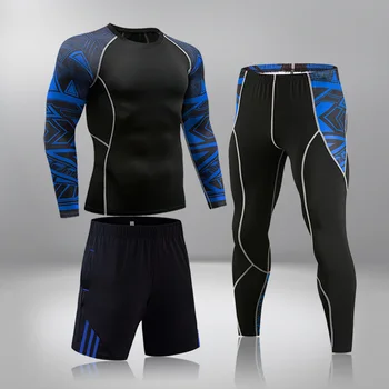 Мужской костюм для бега, спортивное термобелье, Компрессионная спортивная одежда для ММА, Мужская футболка для бодибилдинга, Брюки для тренировок Большого размера
