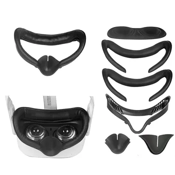 Мягкая Кожаная маска для очков, защищающая от пота, VR шлем, маска для глаз, накладка для Oculus quest 2, кронштейн для лицевого интерфейса