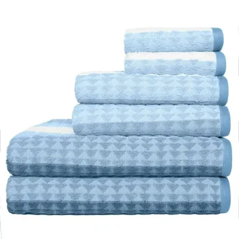 Набор банных полотенец Harper Brayson в полоску из 6 предметов Heritage Blue для СПА-ванной комнаты, банные полотенца для взрослых и детей