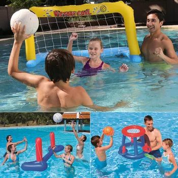 Надувной бассейн для родителей и детей, Волейбольная баскетбольная игра, игрушки для игры в бассейн, Большая плавающая водная активность, пляжная игрушка