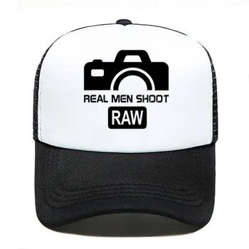Настоящие мужики стреляют сырые летние кепки сетки шляпы для мужчин женщин повседневные шапки хип-хоп Бейсбол шапки забавные фотограф регулируемый козырек кепка