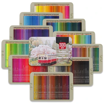 Новая жестяная коробка 300 цветов, набор цветных карандашей, набор для рисования масляными красками в стиле граффити