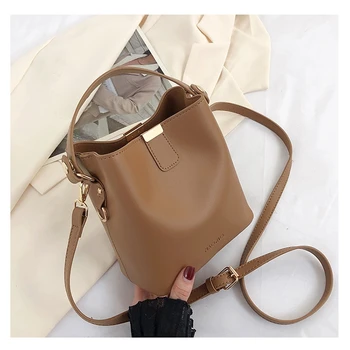Новая Модная Ручная Маленькая сумка в Корейском стиле Для женщин 2023, Новая Простая сумка-ведро, Универсальная сумка через плечо на одно плечо