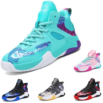 Новая молодежная повседневная спортивная обувь для мальчиков и девочек, баскетбольные кроссовки для школьных спортивных тренировок, детские кроссовки для бега, уличная обувь для студентов 30-40#