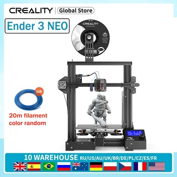 Новейший 3D-принтер Creality Ender-3 Neo Обновлен с автоматическим выравниванием CR Touch, Цельнометаллический экструдер Bowden, Большой гофрированный Радиатор