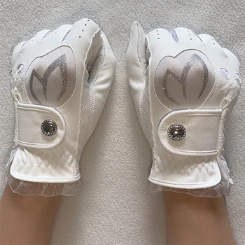 Новые женские кожаные перчатки для гольфа, удобные дышащие нескользящие износостойкие перчатки для гольфа