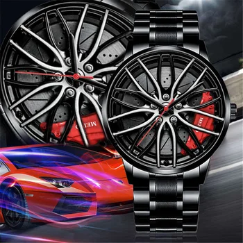 Новые Модные 3D часы на Колесах спортивного Автомобиля, Новые мужские Наручные Часы, Модные Уникальные Часы, Кварцевые Роскошные Часы relojes para hombre