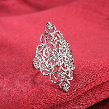 Новые подвески с широким Элегантным цветком из стерлингового серебра 925 пробы, Обручальные кольца для женщин, Модные вечерние свадебные украшения, праздничные подарки
