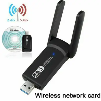 Новый USB 3,0 1300 Мбит/с WiFi Адаптер Двухдиапазонный 5 ГГц 2,4 ГГц 802.11AC RTL8812BU WiFi Антенна Ключ Сетевая карта Для Настольного Ноутбука