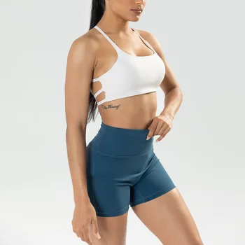 Новый Бюстгальтер для йоги с амортизирующей спортивной майкой для женщин с красивым нейлоновым ремешком на спине для фитнеса  