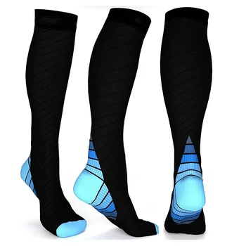 Носки для бега на открытом воздухе, нейлоновые спортивные носки для взрослых, новые эластичные чулки для фитнеса, компрессионные носки до колена