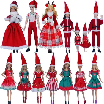 Одежда Барби для куклы 11 дюймов 29 см, Рождественское платье, аксессуары, Игрушечный набор Санта-Клауса, Одежда Кена, подарок на День рождения для девочки