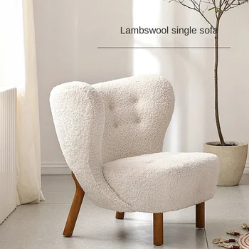 Одноместный диван-кресло для отдыха из овечьей шерсти в простом стиле, Скандинавский Ленивый Современный татами