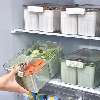 Органайзер для холодильника, Коробка для хранения фруктов, яиц, Кладовая, Кухонный органайзер, Морозильная камера, Пластиковый контейнер для продуктов в холодильнике