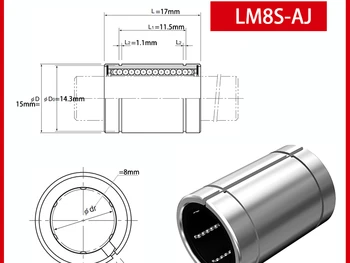 Оригинальная новая линейная втулка LM LM8S LM8S-AJ LM8SAJ линейный подшипник