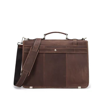 оригинальные контакты Crazy Horse кожаный винтажный мужской портфель для macbook Air 13,3 дюймов с застежкой мужская сумка для ноутбука ручной работы на плечо