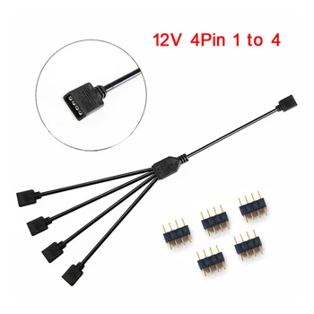 От 1 до 4 4pin Удлинительный кабель-адаптер, кабель-разветвитель питания, RGB светодиодный разъем-розетка для материнской платы Asus/Msi со светодиодной лентой