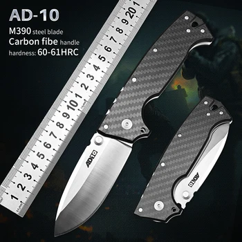 Открытый Тактический Военный карманный нож M390 со Складным лезвием и ручкой из углеродного волокна, Охотничьи ножи EDC, инструменты для самообороны AD-1