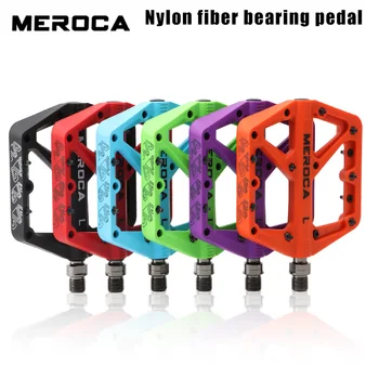Педали велосипеда MEROCA, Сверхлегкие уплотнительные подшипники, Велосипедная нейлоновая дорожная педаль BMX MTB, плоская платформа для деталей горных шоссейных велосипедов