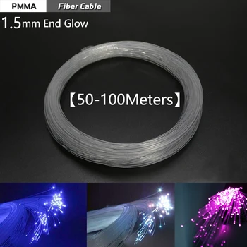 Пластиковый Конец Светящегося Волоконно-оптического Кабеля 1,5 мм 50-100 М PMMA Кабель для всех видов светодиодного Двигателя Драйвер Машины DIY Потолок Звездное Небо