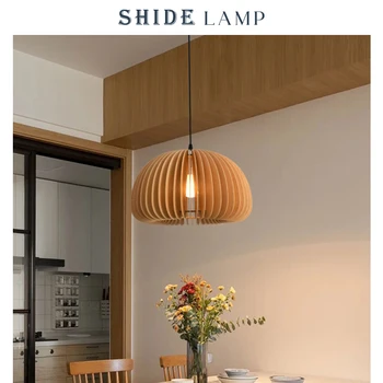 Подвесной светильник SHIDE для спальни, Промышленная гостиная, Современный Минималистичный Дизайнерский светильник для ресторана, выполненный из натурального дерева