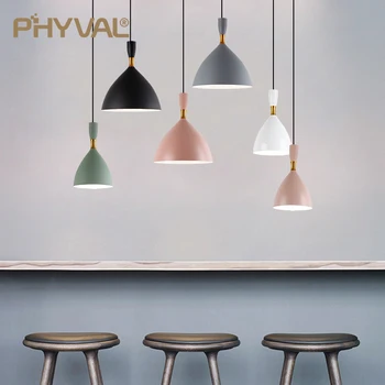 Подвесной светильник для ресторана Phyval Nordic Современный Подвесной светильник Для Столовой Освещение Креативная Люстра Macaron Home Decor