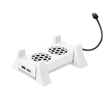 Подставка для вентилятора охлаждения игровой консоли, регулируемая на 3 скорости, со светодиодной подсветкой, USB-порт для серийного держателя игровых деталей