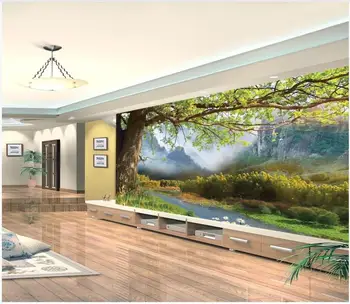пользовательские фото 3D обои Красивое большое дерево пейзаж декорации фон домашний декор 3D настенные фрески обои для стен 3 d