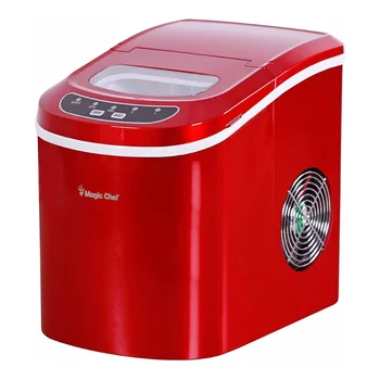 Портативная льдогенератор Magic Chef емкостью 27 фунтов, красный